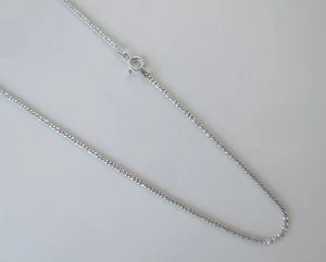 Diamond-cut Chain 1.5mm Italian .925 S. Silver 16,18,20,22,24,30" Rhodium Finish - Picture 1 of 1