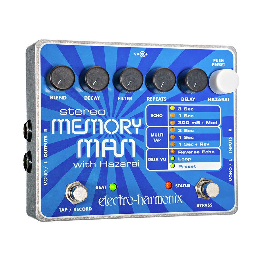Electro-Harmonix Stereo Memory Man Effects Pedal STEREO HAZARAI