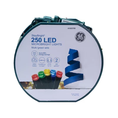 GE StayBright 250-Count Multicolor Micro LED Christmas String Lights 51.8-ft NEW - Image 1 of 4