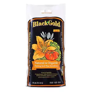 Black Gold Natural & Organic Potting Soil Plus Fertilizer, 16 Qt (pack of 1) - Picture 1 of 3