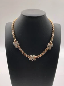 Collana vintage CORONA TRIFARI strass tono oro mod metà secolo anni 50 - Foto 1 di 6