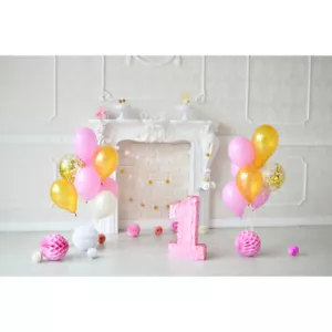 1st Bday Background & Balloons Photo Booth Backdrop - 3x5ft - Picture 1 of 12