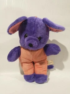 Rarissimo peluche Dan Brechner rosa viola mose vintage 11" peluche - Foto 1 di 11