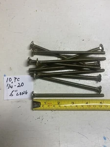 10 Pc 1/4”-20  5”. Long Carriage Bolts New Old Stock - Picture 1 of 1