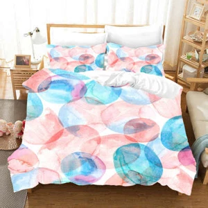 Pink Blue Balloon 3D Print Duvet Quilt Doona Covers Pillow Case Bedding Sets - Bild 1 von 5