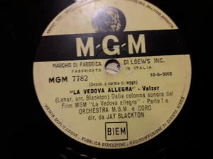 78 giri"ORCHESTRA MGM" LA VEDOVA ALLEGRA" DAL FILM OMONIMO MGM 7782 EX. - Picture 1 of 2