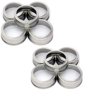 10 Pack Wide Mouth Mason Jar Replacement Rings Metal Band Rings for Canning Jars - Picture 1 of 4