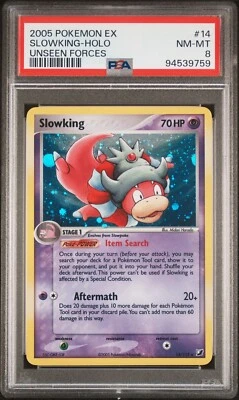 SLOWKING 14/115 PSA 8 UNSEEN FORCES 2005 POKEMON CARD HOLO ENGLISH - Image 1 of 2