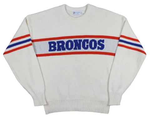 Denver Broncos Vintage 80's Cliff Engle Made In USA Crewneck Sweater Size XL Cover