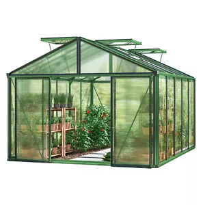 Gewächshaus Treibhaus mit Fundament 12 / 16 mm Platten 55 - 166 m² GFP 3 Farben - Bild 1 von 42