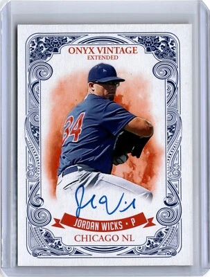 2021 Onyx Vintage Extended Blue Ink Jordan Wicks Auto (B33) A36 Cubs - Image 1 of 2