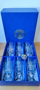 Juego de 6 copas de vino de cristal corte Derwent en caja - vintage - buen estado - Imagen 1 de 20