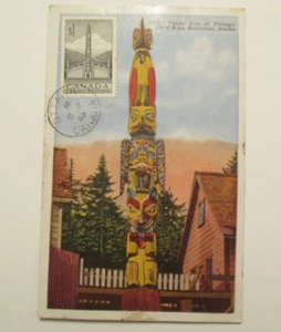 Ketchikan Alaska Postcard Totem Pole Chief Kian Chief Johnson AK - Picture 1 of 2