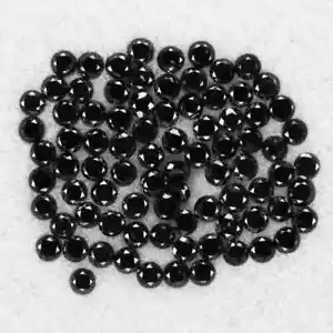 Diamante nero 2,6 mm 80 pezzi brillante fantasia getto nero 100% naturale diamante sfuso - Foto 1 di 2