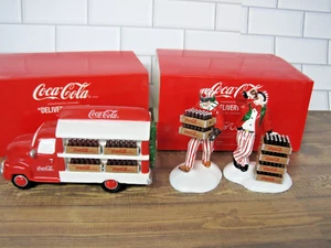 Dept 56 Snow Village Coca-Cola Delivery Truck 5479-8 & Delivery Men 5480-1 - Picture 1 of 14