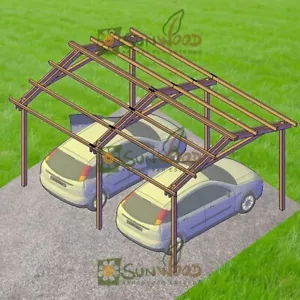 Pine wood trout pergola, Carport for 2 parking spaces - 400x550 cm - Picture 1 of 7