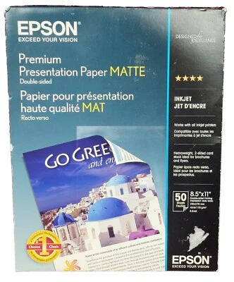 NIP NEW Epson Premium Presentation Paper MATTE 8.5x11" Double-sided 50 Sheets - Image 1 of 4