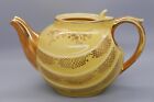 Vintage 0799-GL 6 Cup Tea Pot By Hall Pottery USA Canary Yellow and Gold