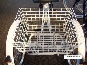 Tricycle 3-Wheeler Basket White Steel Foldable Trikes New - Picture 1 of 1