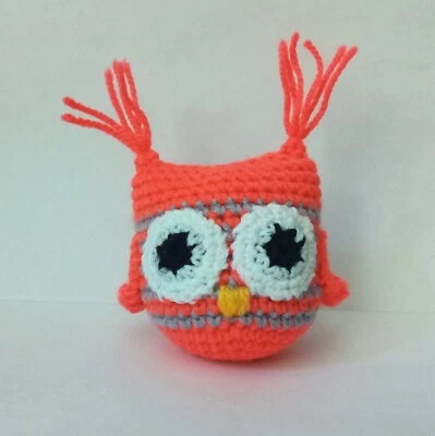 Crochet owl Worry pet Amigurumi bird Anxiety toy Pocket fidget toy  - Image 1 of 4