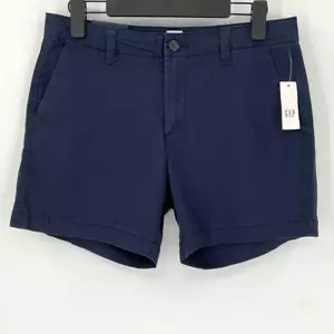 Gap 5" Schrittlänge City Short Mid Rise Stretch marineblau Taschen Damengröße 6 neu mit Etikett - Bild 1 von 6