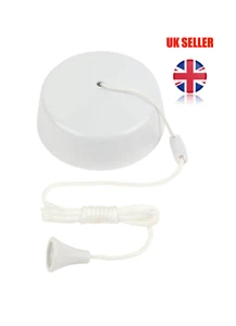 Interruptor de cable de tracción de techo 2 vías para luz de inodoro de baño BLANCO - Imagen 1 de 3