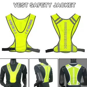 Safety High Visibility Reflective Vest Hi-Vis Jacket for Night Running Cycling - Picture 1 of 10