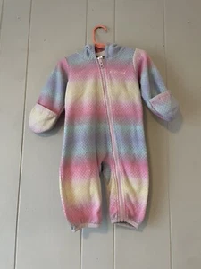 Columbia Pastel Arco Iris Rayas Capucha Vellón Bunting Una Pieza - Imagen 1 de 6