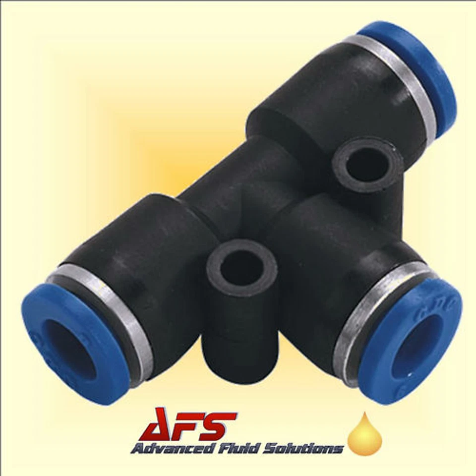 6mm T Push In Nylon Tube 3 Way Pipe Connector Airline Joiner PU Tubing Air UK