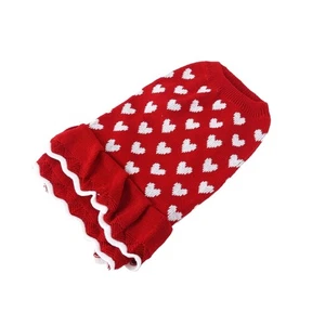 Fashion Heart Pattern Turtleneck Knitdress for Small Dog Cats Autumn Winter Wear - Picture 1 of 14