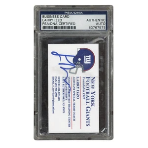 Larry Izzo Autographed Signed Giants Ast Special Teams Coach Business Card PSA - Picture 1 of 2