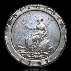 GRAN BRETAGNA. Giorgio III, enorme ruota di carro in rame TWOPENCE, 1797 - Foto 1 di 2