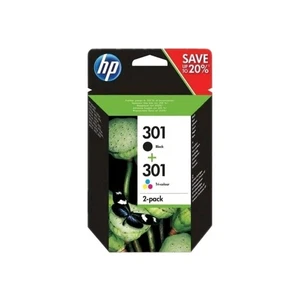 Cartucce di inchiostro nero e tricolore HP 301 confezione combinata multipla originale N9J72AE - Foto 1 di 14