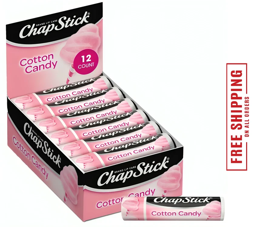 Crema hidratante para labios Chapstick, algodón de azúcar, paquete de 12 - bálsamo labial a granel edición limitada Foto 1 de 4