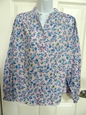 ¡¡NUEVO!! Blusa JESSICA SIMPSON Talla Grande Manga Globo Algodón Floral Cottagecore Foto 1 de 4