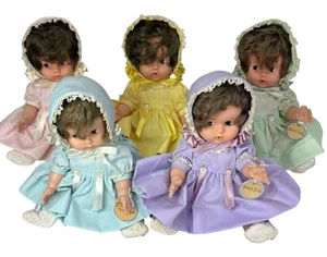 Set of 5 Vintage 1960s Dionne Quintuplets Dolls DRESSED Hong Kong Vinyl Plastic - Picture 1 of 15