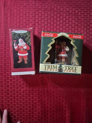 Coca Cola Santa Clause Christmas Ornament Lot. Vintage. 1955, 1996 - Image 1 of 4
