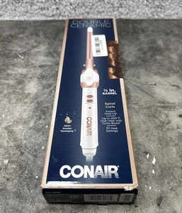 Rizador de barril de 1/2 pulgada doble cerámica Conair 30 ajustes de calor peluquería - Imagen 1 de 3
