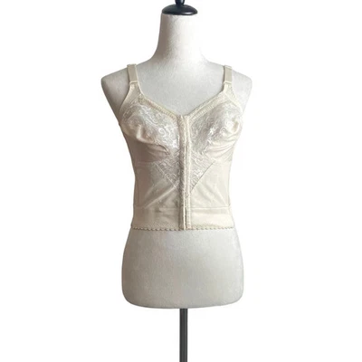 Carnival #745 Vintage Style Front Close Boned Longline Bra Brassiere Bustier 36D - Image 1 of 4