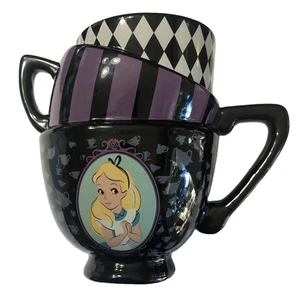 Disney Alice In Wonderland Triple Stacked Teacups Curiouser and Curiouser Mug - Picture 1 of 7