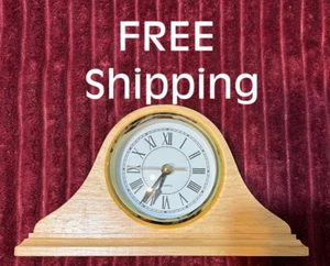 Lightweight Wood MANTEL Clock (NIB) 8" x 4-1/2" x 1-1/2" (Battery NOT Included) - Picture 1 of 10