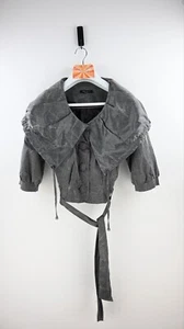 Vintage Marc Jacobs Paris cropped wide collar jacket in gunmetal size L - Picture 1 of 9