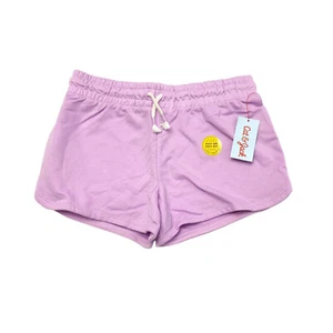 Cat & Jack Girls Size L 10/12 Plus Sweat Shorts Drawstring Chalk Violet - Picture 1 of 8