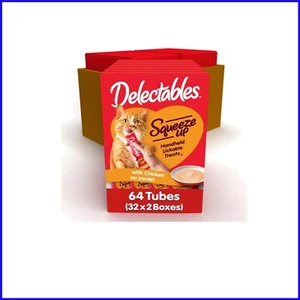 8 Ounce Delectables Squeeze Up Interactive Cat Treats - Chicken Flavor, 16 Tubes - Picture 1 of 11