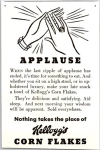 PRINT AD 1936 Kelloggs Corn Flakes Applause SMALL 3 x 4 - Imagen 1 de 3