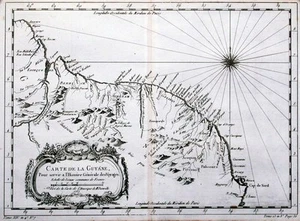 Antike Landkarte, Bellin, Carte De La Guyane - Bild 1 von 1