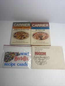 1967 Robert Carrier, Herb-ox And Maxim Recipe Cards Lot Vintage