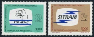 Argentina 1412-1413,lightly hinged.Mi 1624-1425. Telecommunication systems,1983. - Picture 1 of 1