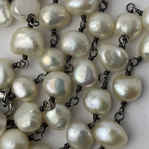Silpada Fresh Catch White Cultured Pearl Necklace Sterling Silver Linked Signed - Picture 1 of 20
