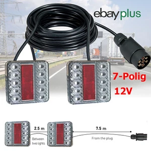 Zestaw tylnych świateł LED Przyczepa Oświetlenie przyczepy Zestaw tylnych świateł 7,5m 7 biegunów - Zdjęcie 1 z 15